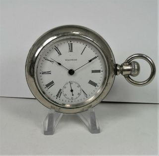 Antique Waltham Pocket Watch.  Running.  Lever Set.  Silverode.  Silverode.  Pw - 1