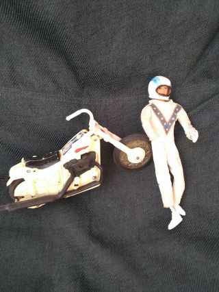 1972 Evel Knievel Ideal Stunt Cycle Bike Harley Action Figure Evil Black Seat