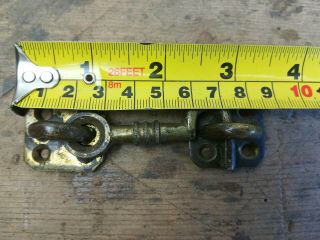Vintage cast brass door hook maritime old reclaimed latch 6