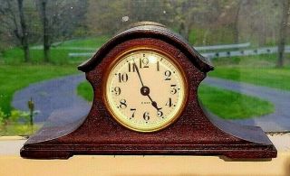 Vintage Seth Thomas 8 Day Mantel Clock Rare Miniature 8 " X 4 " Usa Made Overwound