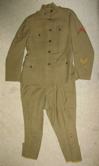 Ww1 Named Us Army M1917 Uniform Set Private Tailored Medical District Of Paris