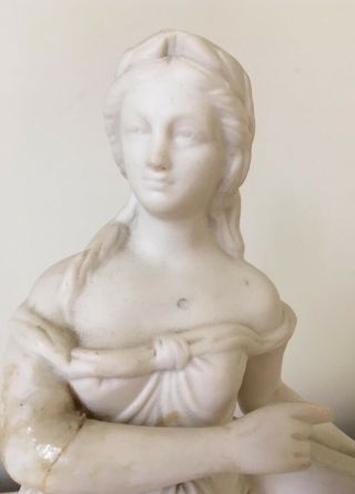 Antique Parian Ware Figure Pretty Maiden With Long Hair