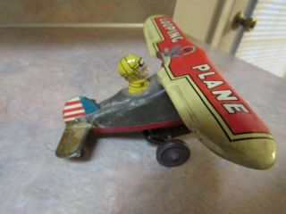 VINTAGE 1940 ' s MARX LOOPING PLANE TIN WIND UP AIRPLANE 2