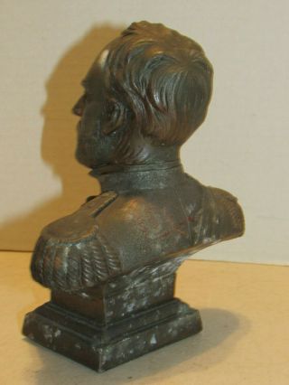 Vintage Spelter Metal Bust of Army General William T Sherman Statue 4