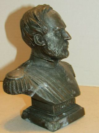 Vintage Spelter Metal Bust of Army General William T Sherman Statue 8