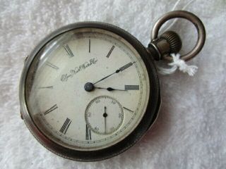 Antique Elgin National Watch Company Pocket Watch (194) Coin Silver