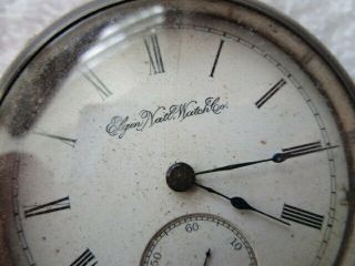 Antique ELGIN NATIONAL WATCH COMPANY Pocket Watch (194) COIN SILVER 2