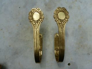 Vintage Brass Curtain Tie Backs Hooks French Rococo Baroque Old