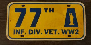 77th Infantry Division Us Army Retired License Plate Topper Ww2 Wwii