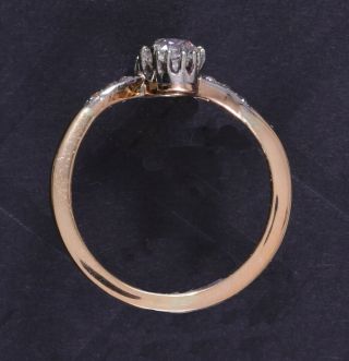 Early 1.  3 Ct.  Victorian Antique 14K Old Mine Cut Circa 1860 Diamond Ring 4