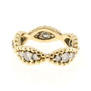 Vintage 1950 Infinity Swirl 18k Yellow Gold.  90ct Diamond Eternity Band Ring