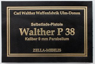 Pistol Gun Presentation Case Box Walther P38 Label Pp Ppk P08 C96 Mp40 Ppk/s