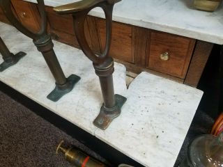 Vintage 4 station oak shoe shine stand 4