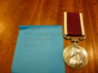 Ww1 British Medal Amt Qm Sjt W H Crouch Aoc