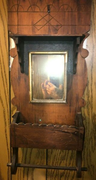 Antique Eastlake Hanging Shaving Mirror