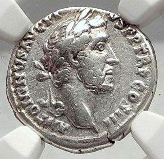 ANTONINUS PIUS & MARCUS AURELIUS Authentic Ancient Silver Roman Coin NGC i72925 2