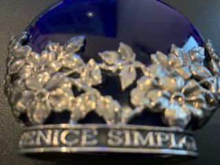 Venice Simplon Orient Express Cobalt Blue Glass Sterling Silver Perfume Bottle 3