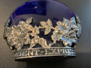 Venice Simplon Orient Express Cobalt Blue Glass Sterling Silver Perfume Bottle 4