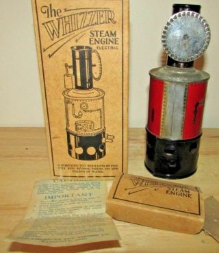 " The Whizzer " Steam Engine Tin Litho Toy By American Airship Co