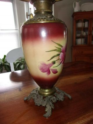ANTIQUE GWTW Banquet Parlor Oil Lamp BASE - MADE IN US OF AMERICA - 5