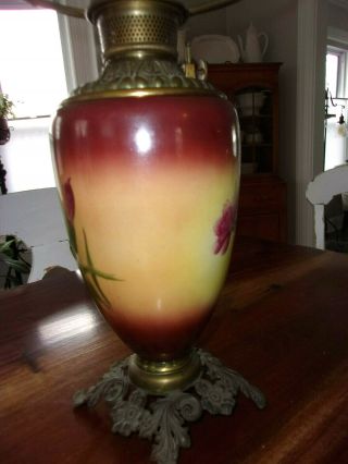 ANTIQUE GWTW Banquet Parlor Oil Lamp BASE - MADE IN US OF AMERICA - 7