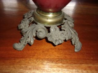 ANTIQUE GWTW Banquet Parlor Oil Lamp BASE - MADE IN US OF AMERICA - 8