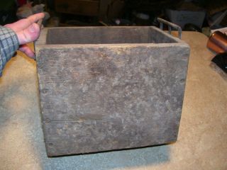 Antique Primitive Farm Brass Era Car Wood Electric Battery Box RARE Early 1900 ' s 3