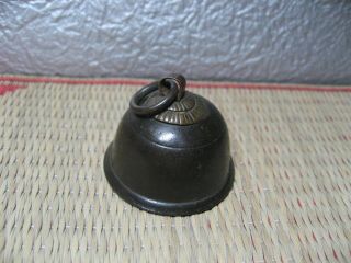 Japanese Netsuke Bronze Bell Shape Ash Tray For Kiseru Made In Meiji Era