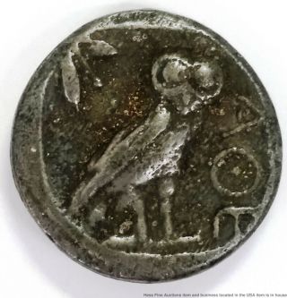 Ancient Greek Athenian Owl Large Greco - Roman Tetradrachm High Relief Silver Coin