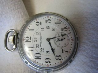 1918 Elgin Pocket Watch Archd Mcdougall Winnipeg Grade 293 24 Hour Dial 7 Jewels