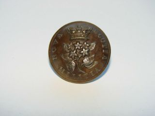 Rare Pre Ww1 Militia Button The Nova Scotia Militia,  Silver And Brass