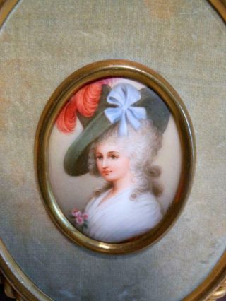 Signed Wagner Hutschenreuther Kpm Miniature Portrait Painting Elegant Lady Nr