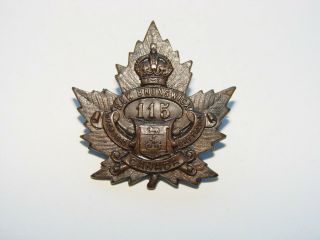 Canada Ww1 Cef Collar Badge The 115th Battalion " Brunswick Bn "