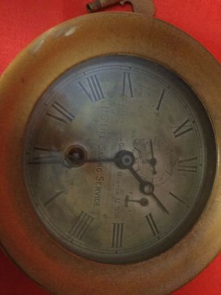 Antique Chelsea Ship Clock U.  S.  LIFE - SAVINGS SERVICE circ.  1909 2