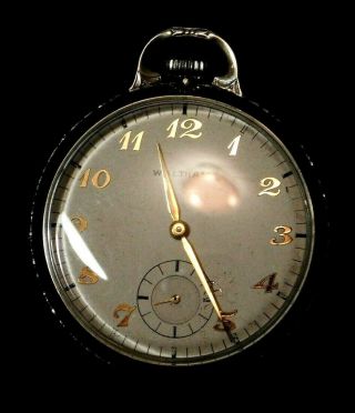 Vintage Waltham Colonial Open Face Pocket Watch 14k Gold Fill 21 Jewel 5 Adjust