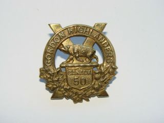 Pre Ww1 Militia Sporran Badge The 50th Regiment Gordon Highlanders Of Canada