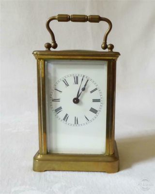 Fine Antique Late 19th Early 20th Century French Brass Carriage Clock