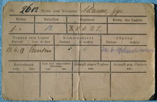 RPPC & Orig.  POW Card for ID ' d British Soldier,  Photo Taken on Release in 1918 2