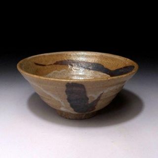Ll4: Vintage Japanese Pottery Tea Bowl,  Karatsu Ware