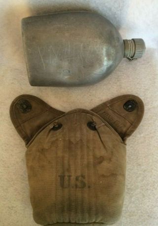 Vintage World War I - WW1 1918 US AGM Co Canteen in Long 1917 Case 8