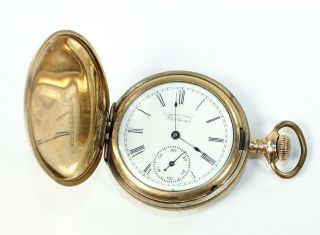 Waltham 6 Size Hunt Case Gold Filled Pocket Watch - Dh699