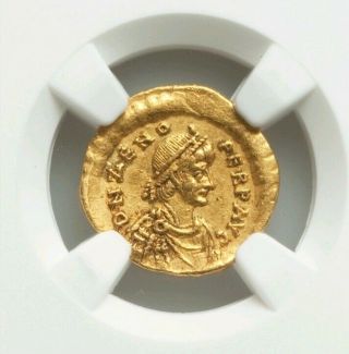 Eastern Roman Empire Zeno Gold Tremissis Ngc Xf Ancient Coin