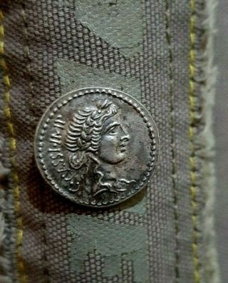 Rome Ancient Republic Silver Denarius C.  Cassius 43 - 42 Ar