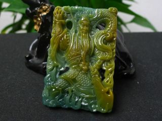100 Natural Jade A Goods Hand - Carved Three Colors Guan Gong Yu Pei 724