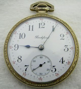 Vintage 12s Art Deco Rockford Gold Filled 17 Jewel Pocket Watch Parts Repair