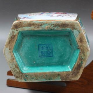 Chinese ancient antique hand make Enamel vase QIANLONG mark a80 6