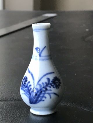 Miniature Chinese Antique Blue And White Porcelain Vase Possibly 18th Century’s