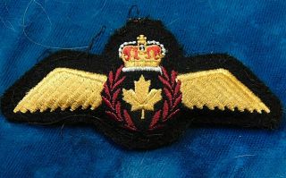 Older Rcaf Royal Canadian Air Force Pilot Wings Pocket Chest Badge