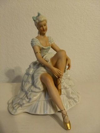 Vintage Germany Bisque Porcelain Victorian Lady Figure