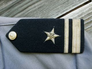 WWII US Navy Officer ' s Uniform - Jacket & Pants - Gray - Green - Lt jg - 3 Service Ribbons 2